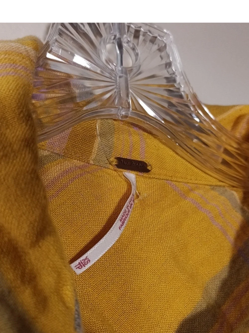 $108 Free People Nordic Day Oversized Button Down Cotton blend Flannel Size XS